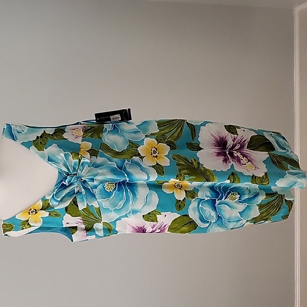 Jones New York Blue Hibiscus Dress Size 14